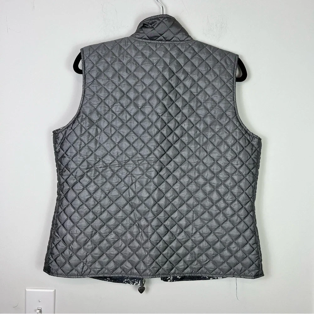 Three Hearts Vest womens grey quilted reversable lightweight comfortable